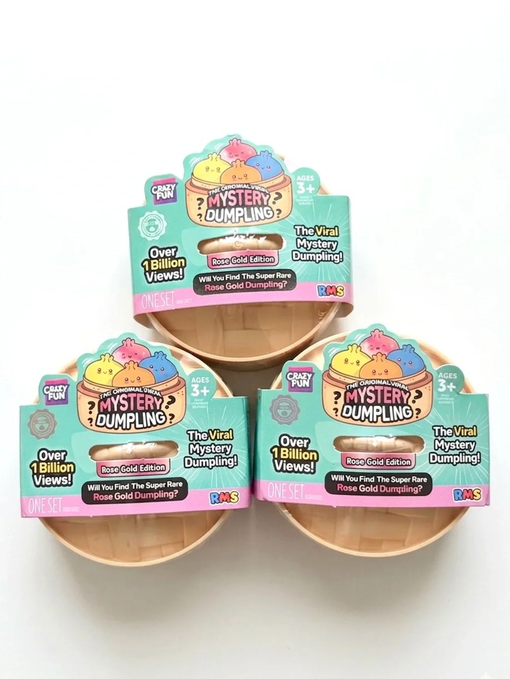 3 Mini dumpling bundle NEW Authentic RMS dumplings Squishy Fidget Toy Rose Gold
